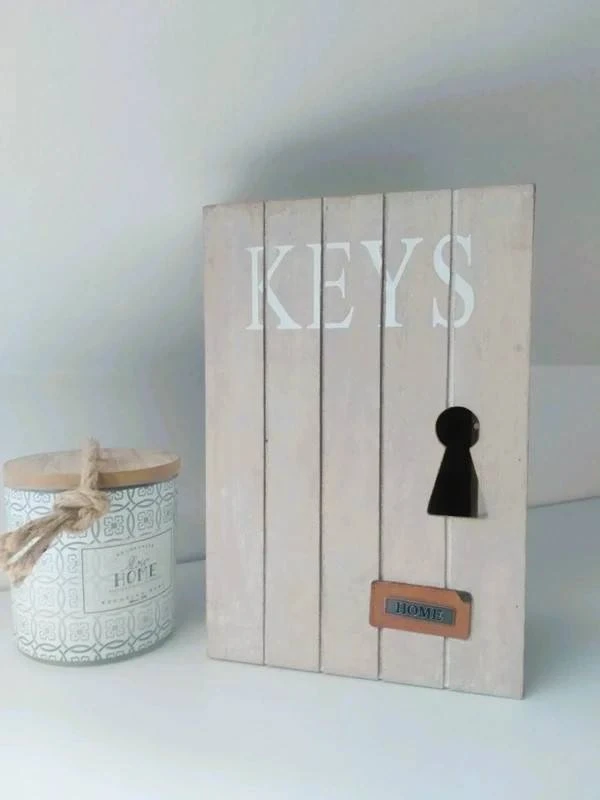 🛅Boîte à clés murale en bois “Keys” - déco maison